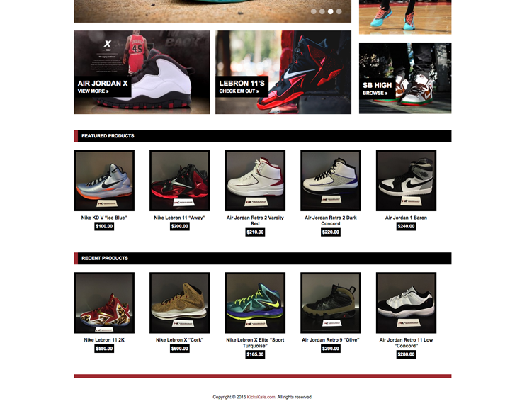 Shoe Ecommerce Web Design | HitUsUpDesigns