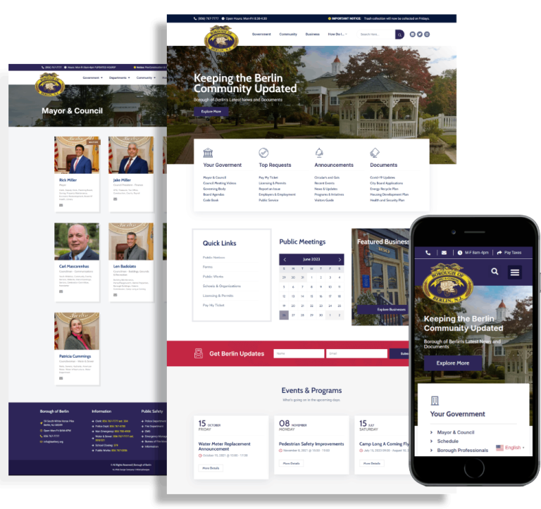 Professional municipal website design for South Jersey towns