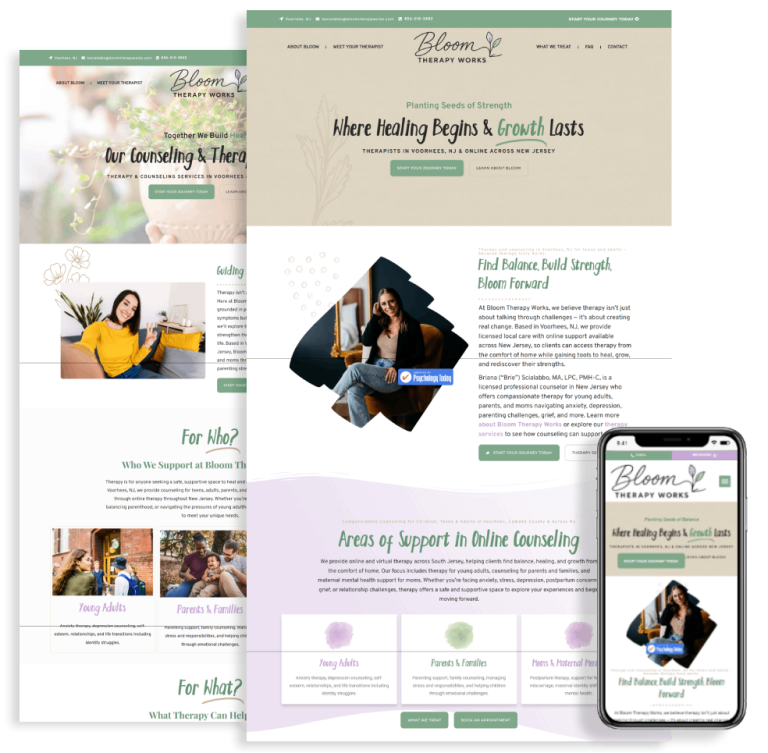 Modern web design for medical and therapy practices in NJ