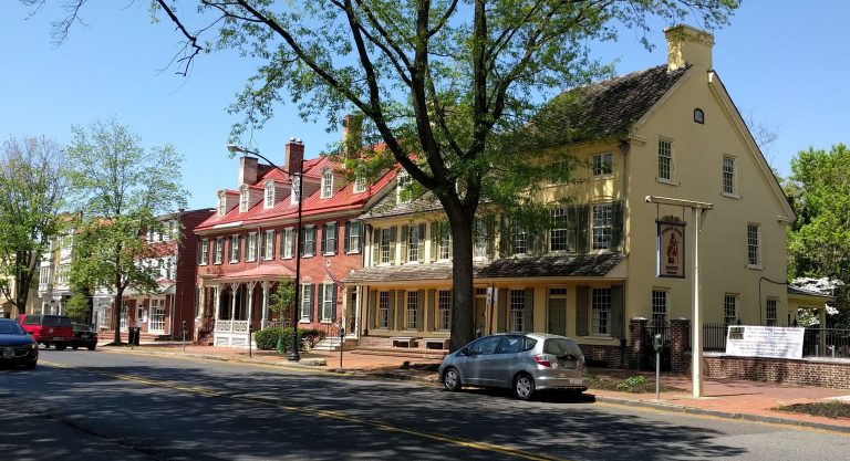 side view of local haddonfield, nj shops