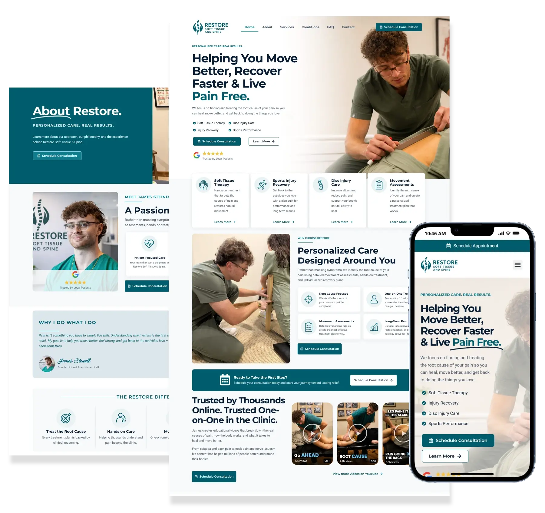 Doctor and physical therapy website design in New Jersey